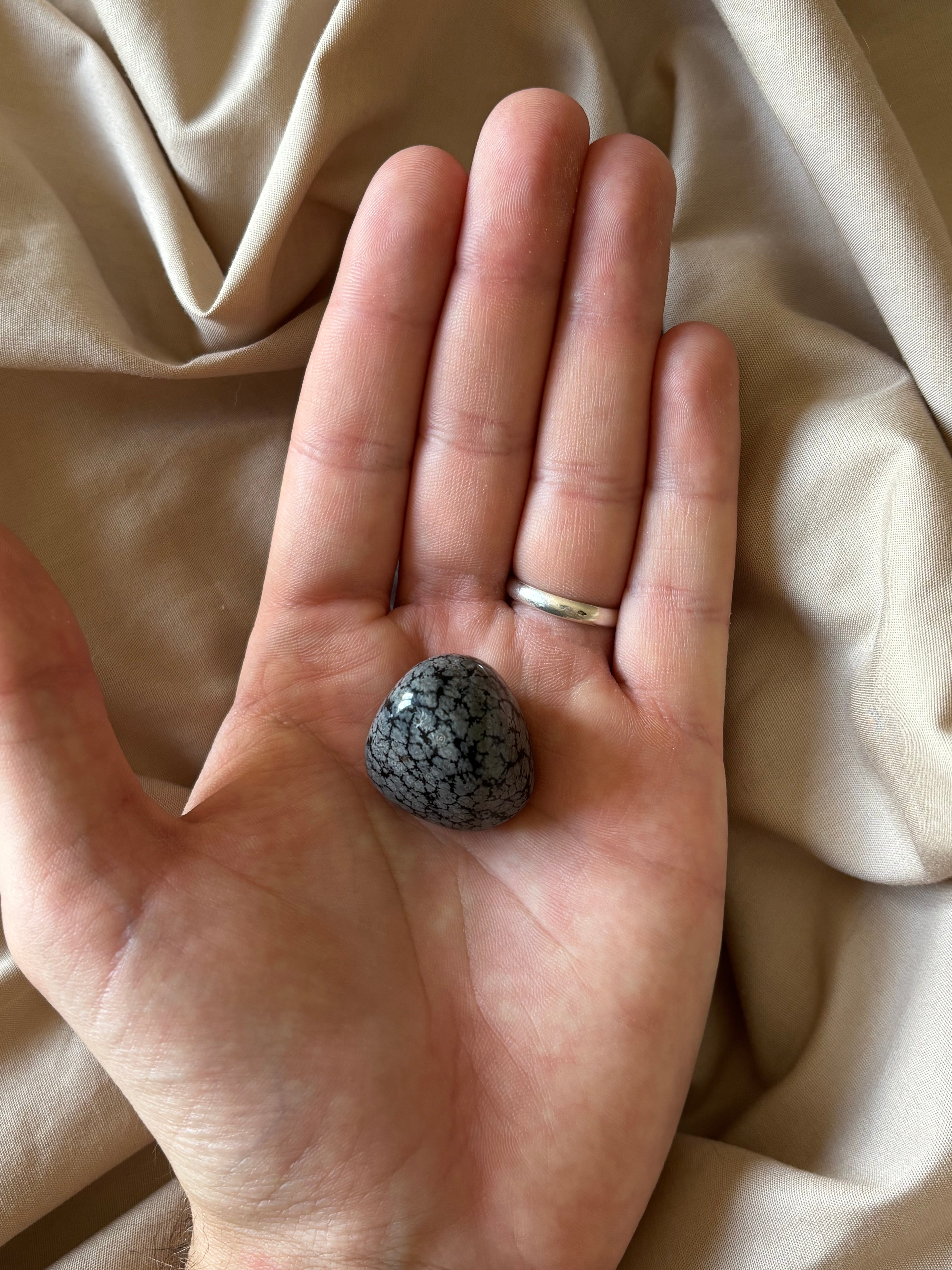 Obsidienne Flocon de Neige – Pierre roulée (2,5 cm)